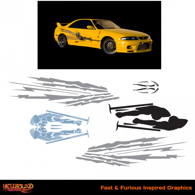 Fast and Furious Yellow Skyline Inspired Decals Hellbound Graphics
